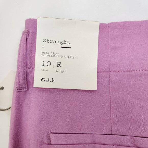 NEW A New Day High Rise Straight Leg Pants Womens 10 Pink Stretch Cotton CC09X - Picture 5 of 10